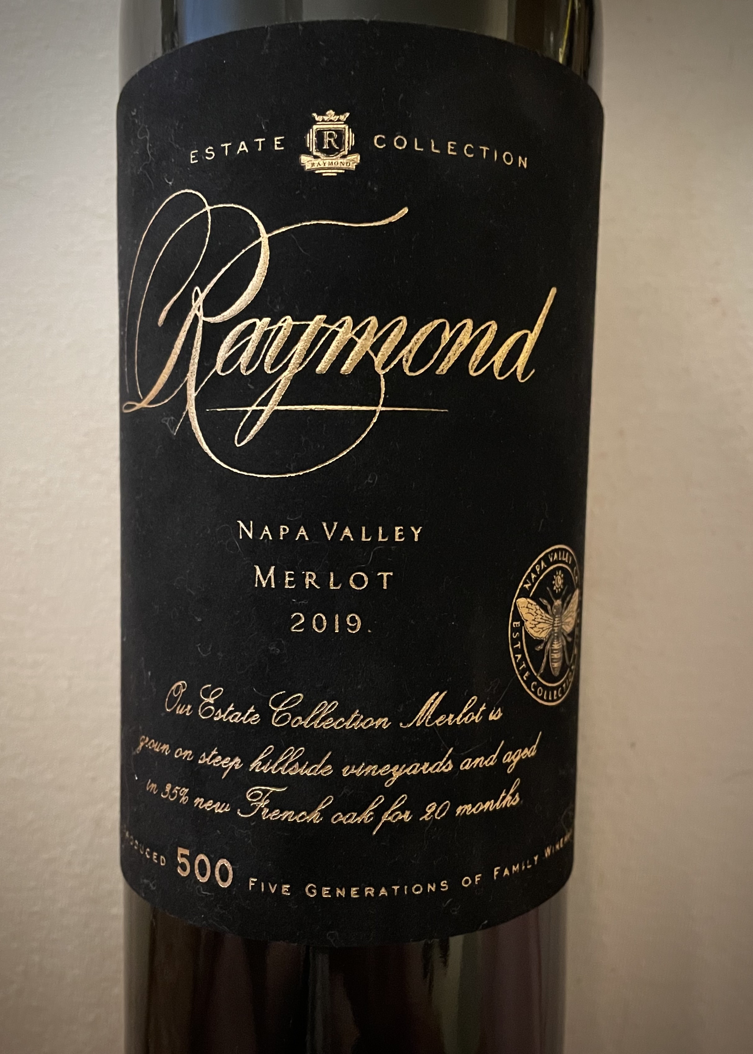 Wine bottle named Raymond